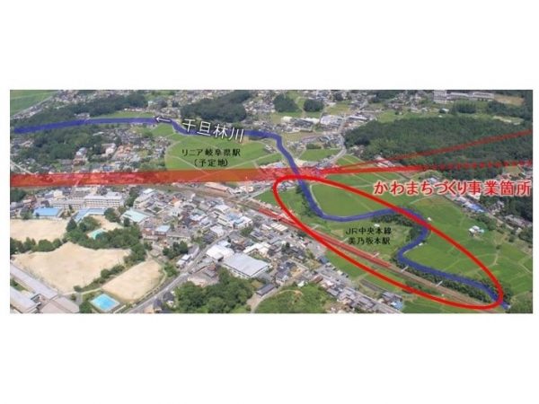 リニア新駅を中心に、風光明媚な土地柄を生かした新たな空間作りが期待される