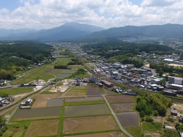 リニア岐阜県駅(仮称)設置予定のエリアの空撮写真