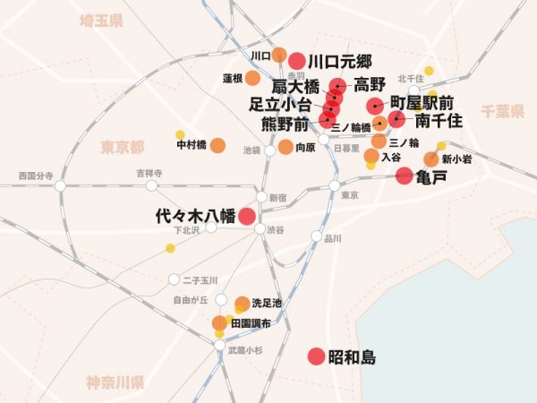 「三ノ輪橋」駅（都電荒川線）。至近に「三ノ輪」駅（東京メトロ日比谷線）もある