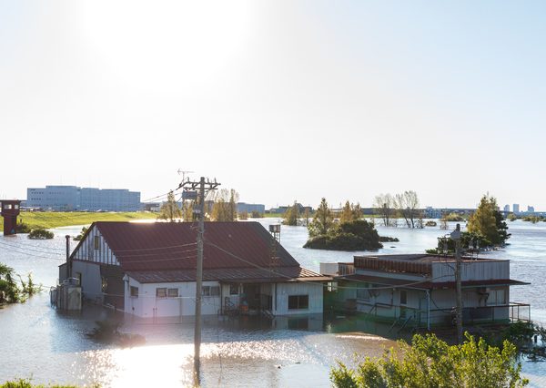 台風19号豪雨水害　荒川河川敷