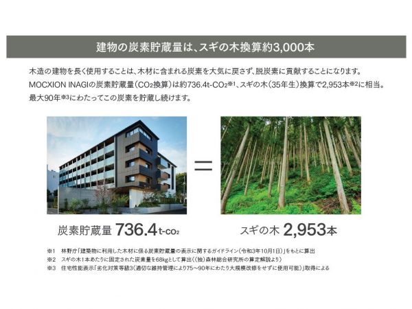 木は、そのライフサイクルの中でCO2を吸収する（資料提供：三井ホーム）