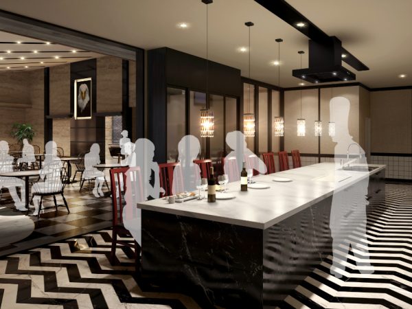 ▲銅板の屋根が目を惹くクラブハウス。館内は空港ラウンジのような空間で、セルフサービスでコーヒーやアルコール等を飲みながらゆったりと過ごすことができる。クラブハウスの入退館を含め、敷地内のセキュリティゲートはすべて専用アプリで管理。駐車場は事前にETCを登録しておくと入場できる仕組みになっている