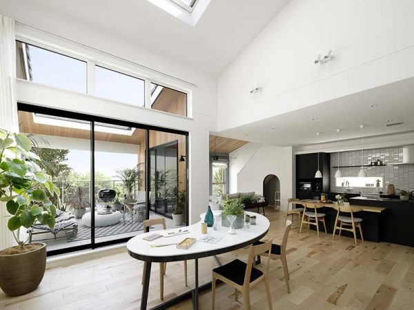 「プレミアム・モノコック構法」と全館空調の特性を活かした開放的な空間設計であるm3（立米）設計事例