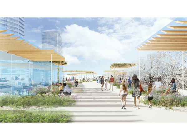 新神戸駅前の再整備計画の完成イメージ図。（写真提供：神戸市都市局交通政策課）