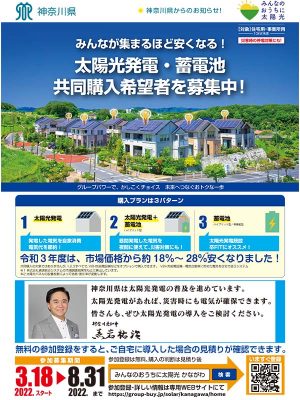 出典：神奈川県ホームページ 太陽光発電・蓄電池の共同購入事業<br>
https://www.pref.kanagawa.jp/docs/e3g/images/jointpurchase.html<br>
共同購入事業に乗り出す自治体が増えつつある
