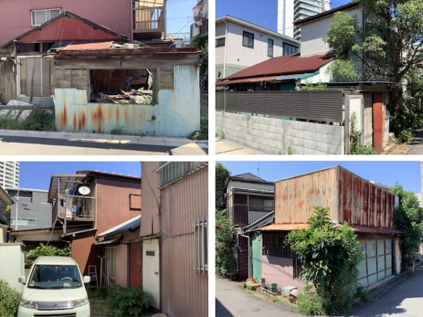 住宅営団がつくった都疎浜住宅地。真ん中に公園、左上に銭湯がある。