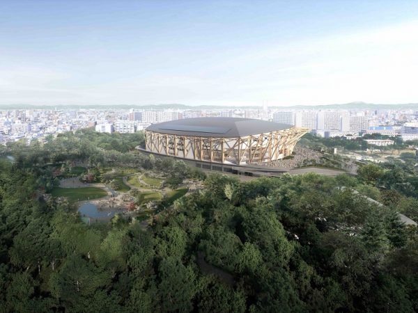 愛知県新体育館の外観パース(※2022年7月7日起工式時点、提供：愛知県)