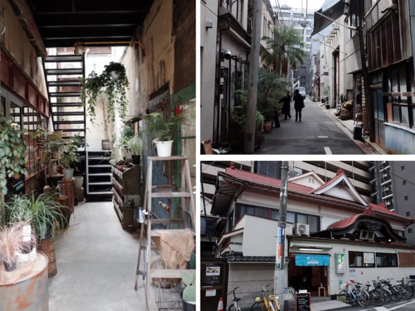 東上野のゆくい堂の一角。右下は稲荷町の寿湯