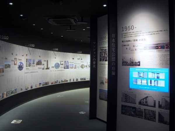 マンションの歴史が年表になっているコーナー