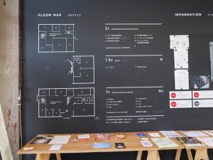 建物を入ったところにある案内図。いずれもしゃれた店揃いで買い物をする時間がなかったのが残念