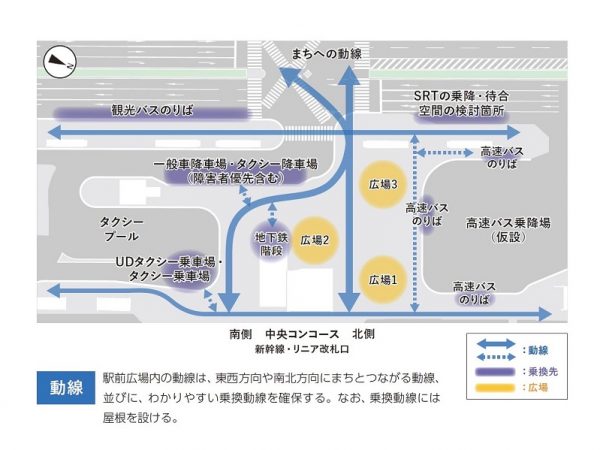 名古屋駅西側駅前広場の現在と完成イメージ　※名古屋駅西側駅前広場デザイン計画より
