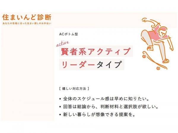 診断結果の一部。うれしい対応方法や住まいの好みなど、事前に担当者に知ってほしい情報が得られる