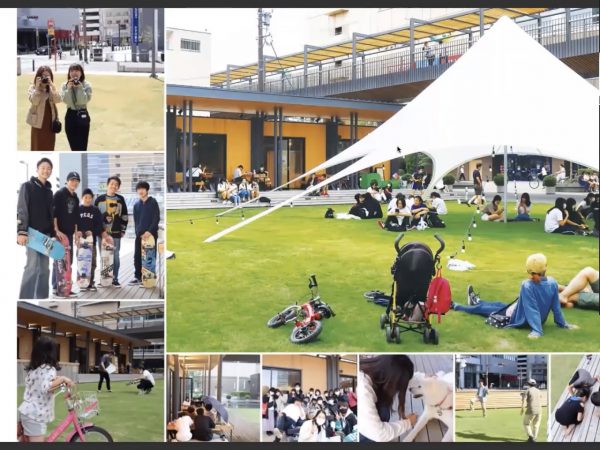 市街地の公道を使って行われたイベントの様子（投映資料より）