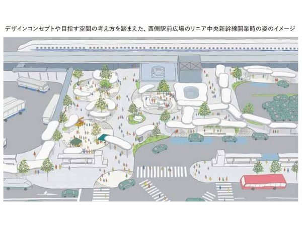 現在の北側の駅出口からまちの方向を見た様子。もう少し開放的であればとも感じる