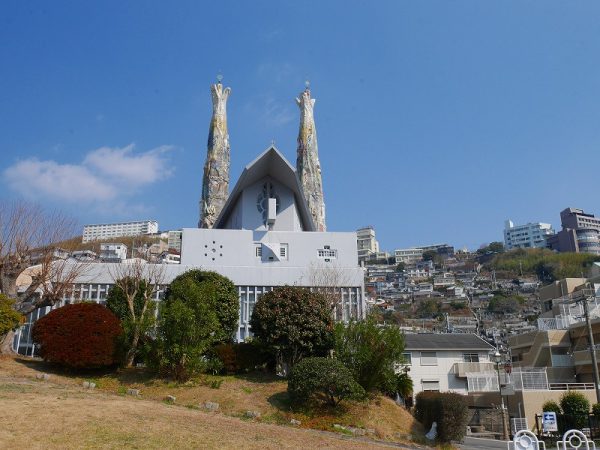 西坂公園から聖フィリッポ教会を見た景色