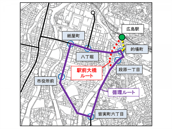 駅ビル2階の路面電車乗降場の完成イメージ（提供：JR西日本）
