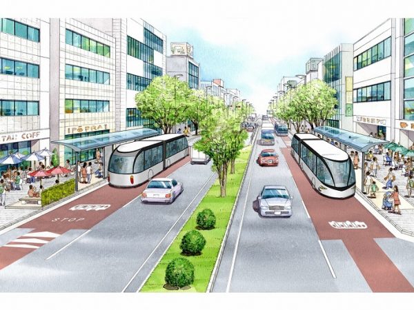 SRTの走行空間のイメージ(画像提供：名古屋市)