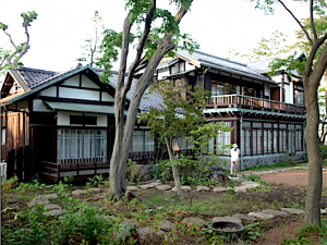 西南方向から見た矢野邸