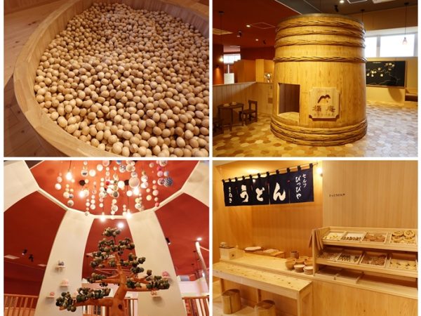 漆の滑り台。漆製品というと大事にしまわれていることが多いが、ここでは触り放題、滑り放題。そうやって使うことで塗り重ねた漆が模様となって現れる