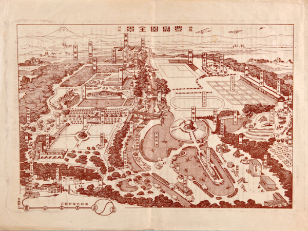 当初の豊島園全体図　写真提供：練馬区立石神井公園ふるさと文化館