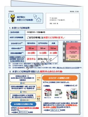出典：東京都<br>小池知事「知事の部屋」／記者会見（令和5年7月21日）
「我が家の水害リスク診断書」の配布について