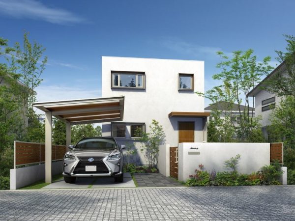 柱・梁・四方枠と屋根材はアルミ色と木調色の計10パターンの豊富な組み合わせから選択可能。[ルシアス カーポート]　YKK AP