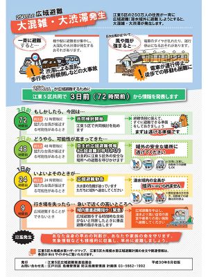 江東5区大規模水害広域避難計画リーフレット<br>
https://www.city.edogawa.tokyo.jp/documents/10884/koto5_leaflet.pdf