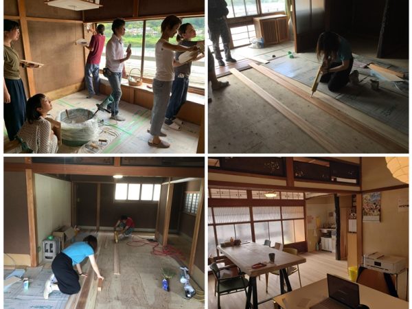 吉野のTENJIKU改修中の様子。最終的には快適な空間に生まれ変わった