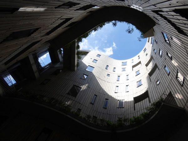 暗さがあるから明るさも引き立つ。中庭から見上げる空が美しかった