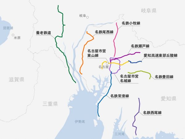 賃貸物件の問合せが増えている鉄道路線ランキング（中京圏）