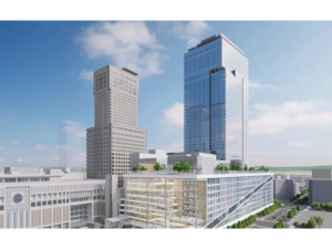 北5西1･西2地区に建設される新ビルのイメージ画像（出典：札幌駅交流拠点北5西1･西2地区市街地再開発組合）