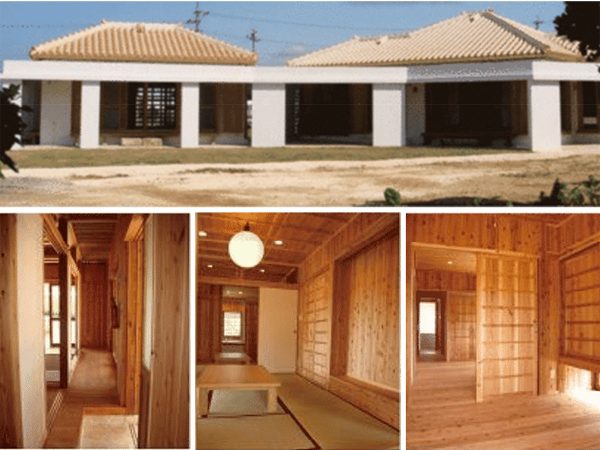 ▲コンクリート壁になっている東北東面は、台風のハイシーズンである9～10月に風が強く吹く方角だ。真っ白な壁面には遮熱塗料が塗られており、建物の断熱性が高められている。また、屋上には上水道軟水化の過程で発生するペレットを活用した断熱ブロックを配置。スラブ面の温度低減を図っている