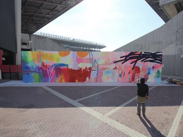 《HANASAKA MURAL vol.3》 atヨドコウ桜スタジアム（提供：WALL SHARE株式会社）