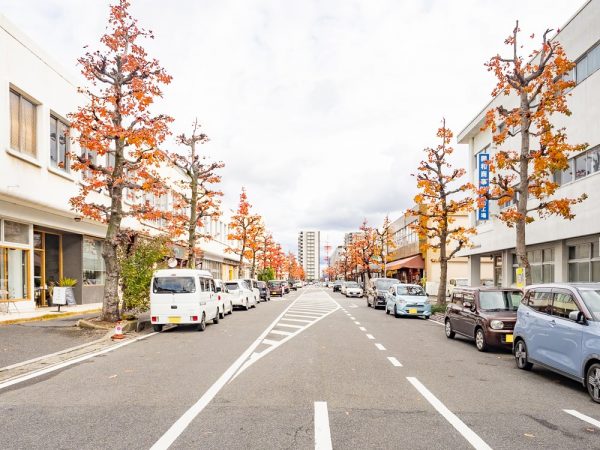 駐車禁止箇所を示す赤いライン