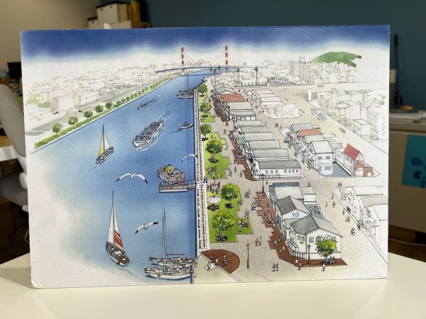 万代中央ふ頭、中通りの風景（写真提供：NPO法人アクア・チッタ）