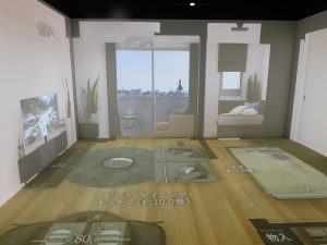 東急リバブル銀座サロンのVRシアター。現在は大小2つのシアターがあり、大きいシアターではファミリータイプの物件の投影も可能