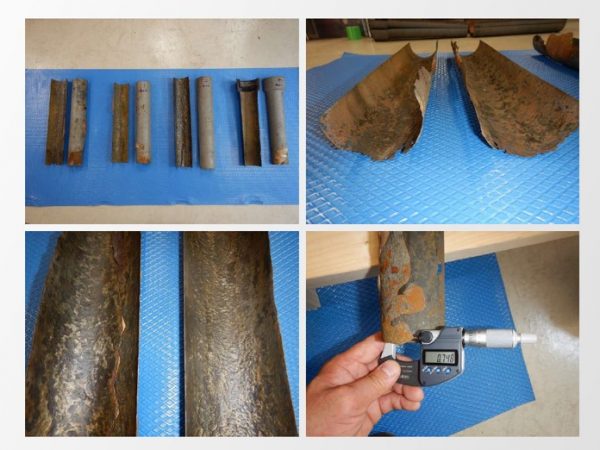 パーク・エステート上板橋における劣化診断調査（抜管調査）の様子（山元氏の投映資料より）