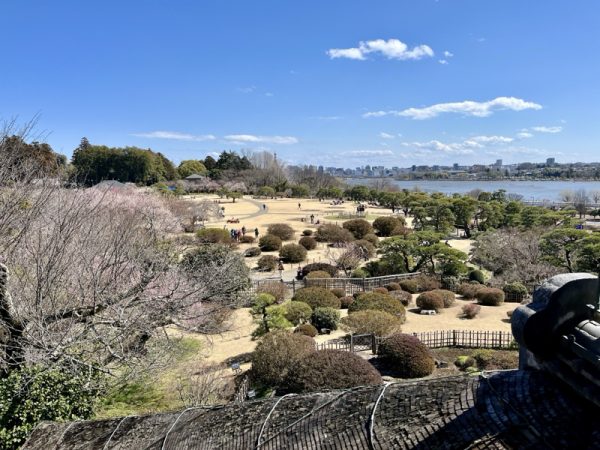 偕楽園内の「好文亭」より園内を撮影（2024年3月上旬撮影）