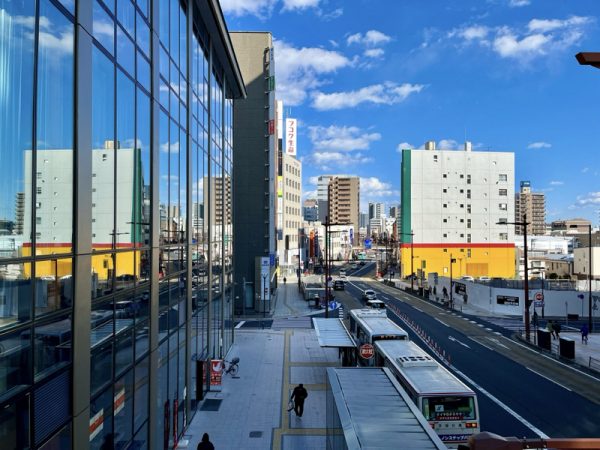 水戸駅北口の市街地再開発事業の状況（2024年5月撮影）