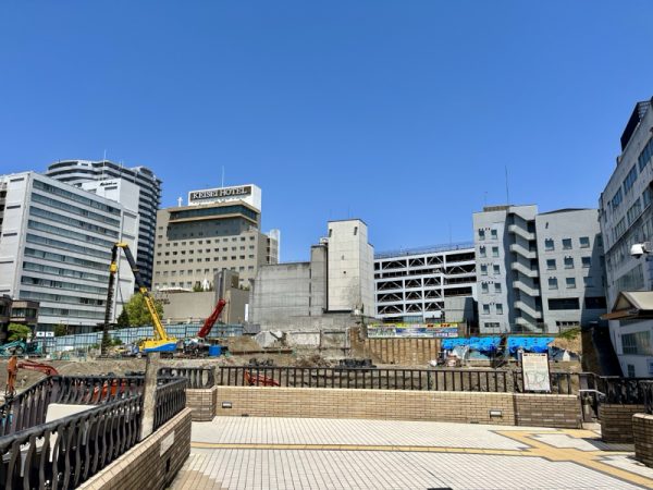 水戸駅北口の市街地再開発事業の状況（2024年5月撮影）