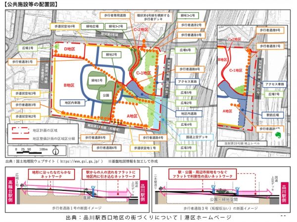 品川駅周辺再開発：品川駅周辺 品川駅西口地区のまちづくりについて（出典：港区ホームページ）