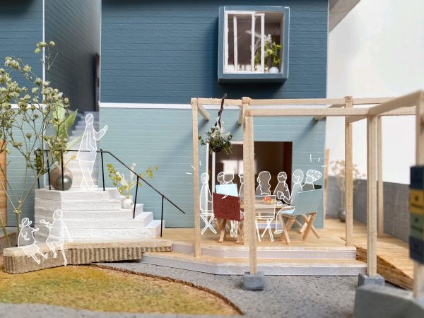 まごころアパートのイメージ図。新築とリノベの2棟で成り立つ（写真提供：MIKAWAYA21）