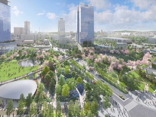 整備が進む「うめきた2期地区」を望む（2024年7月撮影）