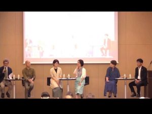 左から、柳井氏（千葉大学大学院教授）、原口氏（MS&ADグループ）、鈴木氏（大日本印刷）、松本氏（東急不動産ホールディングス）、飾森氏（三菱UFJフィナンシャル・グループ）、鈴木氏（国土交通省）
