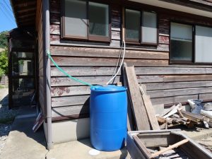 雨水を貯めてトイレで利用しようという取組み