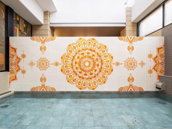 女湯の銭湯タイル。なんといってもかっこいい