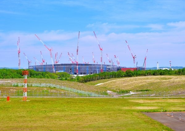 建設が進むラピダスの工場（北海道千歳市）