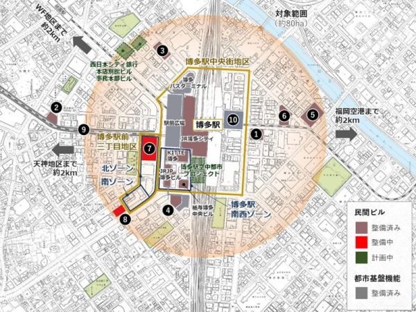 博多駅を中心とした再開発プロジェクト「博多コネクティッド」が進められている。福岡市が掲げる「アジアの玄関口」としての地位を強化するための重要な施策として、博多駅周辺の経済・文化の発展を目指す。
