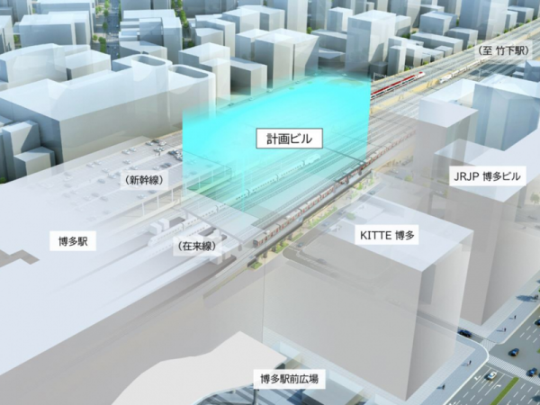 博多駅前三丁目地区の計画イメージ（出典：福岡市ホームページ）