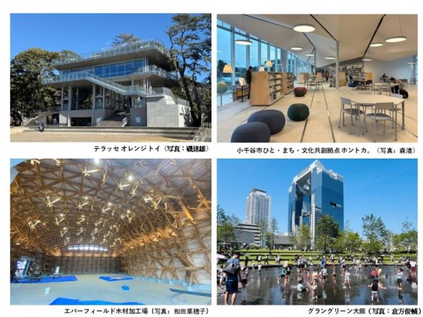 上位5つの得票数。おにクルはGoogle Form、ジブリパークはinstagram、グラングリーン大阪はXの得票数が多く、投票ツールによって異なる傾向となった（提供：みんなの建築大賞推薦委員会）